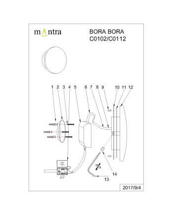 BORA BORA * APLIQUE LED REDONDO BLANCO - 12W 3000K